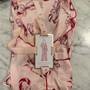 Victoria's Secret Pink Candy Cane Pajama Set